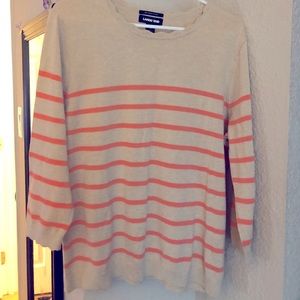 New with tags Lands End coral striped sweater XL